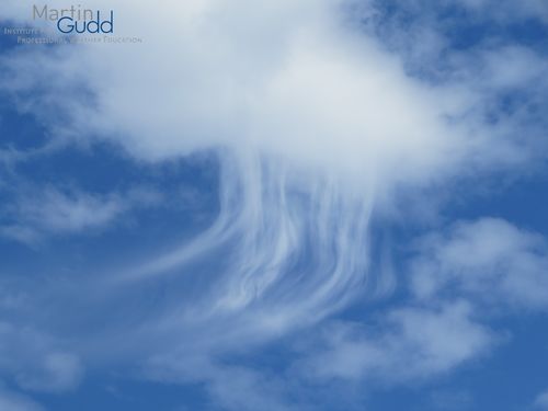 Fallstreifen unter Altocumulus floccus bestehen aus Eiskristallen